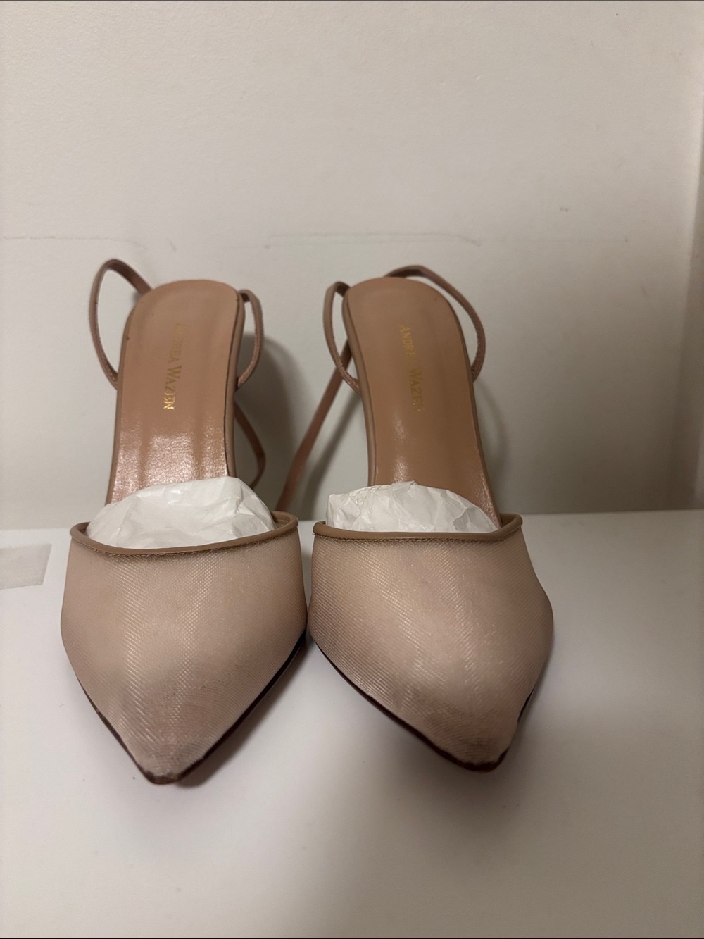 Sleek Pointed Slingback Heels in Nude Blush